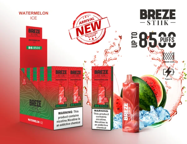 BREZE STIIK BS8500 8500 Puffs 12 skaalattuna