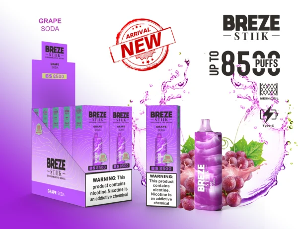 BREZE STIIK BS8500 8500 Puffs 4 skaalattua