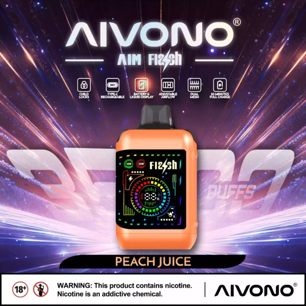 AIVONO AIM FLASH 35000 Puflar Şarj Edilebilir Tek Kullanımlık Vape Kalem Çift Örgü Düşük Nikotin Seçenekleri 0 2 3 5 Toplu Toptan Satış için 11