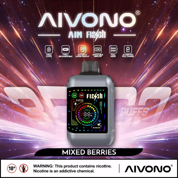 AIVONO AIM FLASH 35000 Puflar Şarj Edilebilir Tek Kullanımlık Vape Kalem Çift Örgü Düşük Nikotin Seçenekleri 0 2 3 5 Toplu Toptan Satış için 19