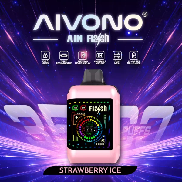 AIVONO AIM FLASH 35000 Puflar Şarj Edilebilir Tek Kullanımlık Vape Kalem Çift Örgü Düşük Nikotin Seçenekleri 0% 2% 3% 5% Toplu Toptan Satış için