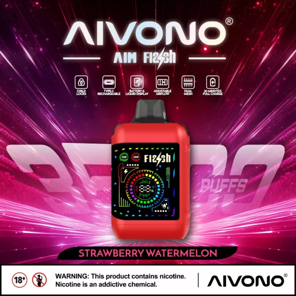 AIVONO AIM FLASH 35000 Puflar Şarj Edilebilir Tek Kullanımlık Vape Kalem Çift Örgü Düşük Nikotin Seçenekleri 0 2 3 5 Toplu Toptan Satış için 7