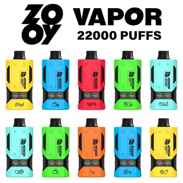 High-Quality Zooy Vapor 22000 Puffs Disposable Vape with 650mAh Rechargeable Battery and Adjustable Airflow for Bulk Wholesale Vapes