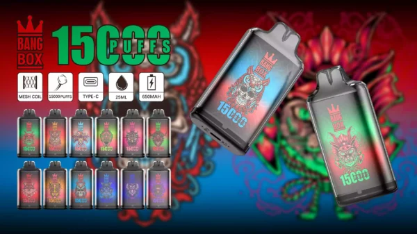 Premium BANG BOX S1 15000 Puffs with Netcore Heating and Type-C Charging in Various Nicotine Strengths
