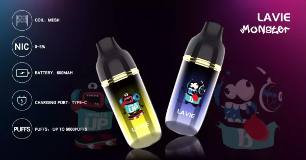 Best Selling Lavie Monster 6000 Puffs Vape with OEM Support and 600mAh Battery for Retailers