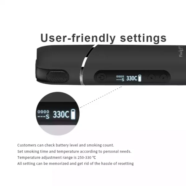 High Performance Heat Not Burn Device Pluscig P7 with 3350mAh Battery and Temperature Control