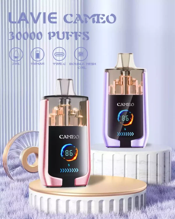 High Quality LAVIE CAMEO 30000 PUFFS Vape with Dual Mesh Coil and MI Trigger Activation