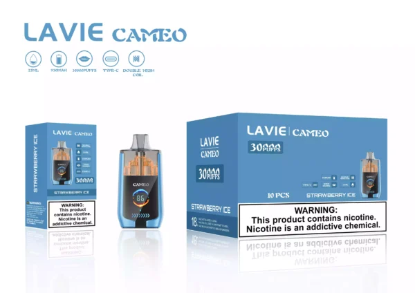 High Quality LAVIE CAMEO 30000 PUFFS Vape with Dual Mesh Coil and MI Trigger Activation