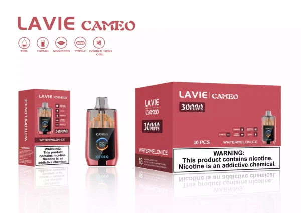 High Quality LAVIE CAMEO 30000 PUFFS Vape with Dual Mesh Coil and MI Trigger Activation