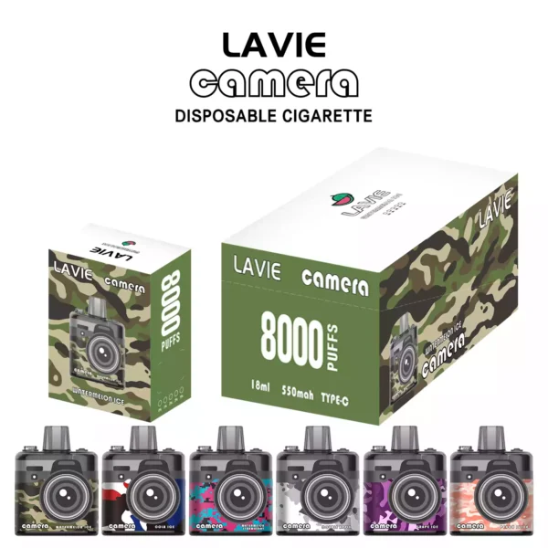 High Quality LAVIE Camera 8000 Puffs Disposable Vape with Type C Charging Support OEM