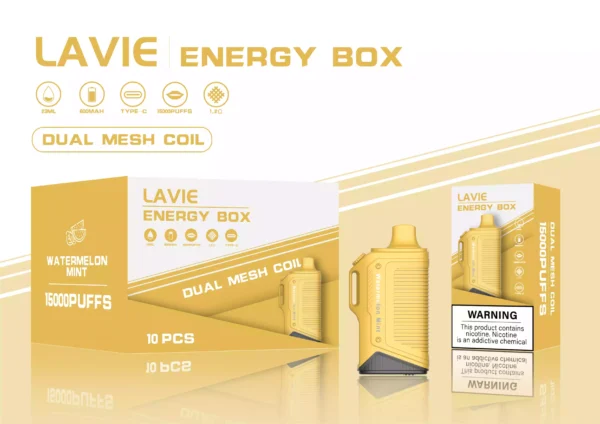 High Quality LAVIE Energy Box 15000 Puffs Salt Nic 2 Percent 5 Percent OEM Disposable Vape Wholesale