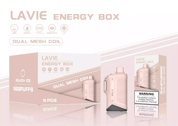 High Quality LAVIE Energy Box 15000 Puffs Salt Nic 2 Percent 5 Percent OEM Disposable Vape Wholesale