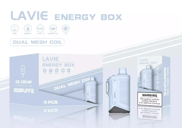 High Quality LAVIE Energy Box 15000 Puffs Salt Nic 2 Percent 5 Percent OEM Disposable Vape Wholesale