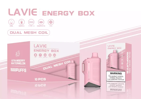 High Quality LAVIE Energy Box 15000 Puffs Salt Nic 2 Percent 5 Percent OEM Disposable Vape Wholesale