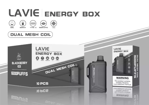 High Quality LAVIE Energy Box 15000 Puffs Salt Nic 2 Percent 5 Percent OEM Disposable Vape Wholesale