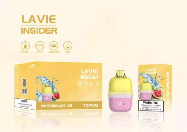 High Quality LAVIE Insider 12000 Puffs Salt Nic 2 Percent 5 Percent OEM Disposable Vape With Mesh Coil And Display Screen