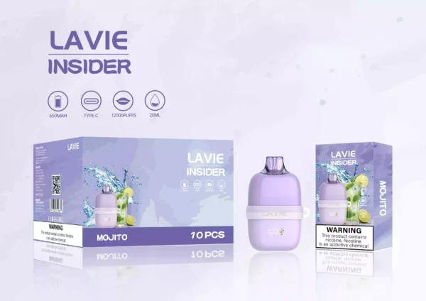 High Quality LAVIE Insider 12000 Puffs Salt Nic 2 Percent 5 Percent OEM Disposable Vape With Mesh Coil And Display Screen