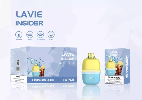 High Quality LAVIE Insider 12000 Puffs Salt Nic 2 Percent 5 Percent OEM Disposable Vape With Mesh Coil And Display Screen