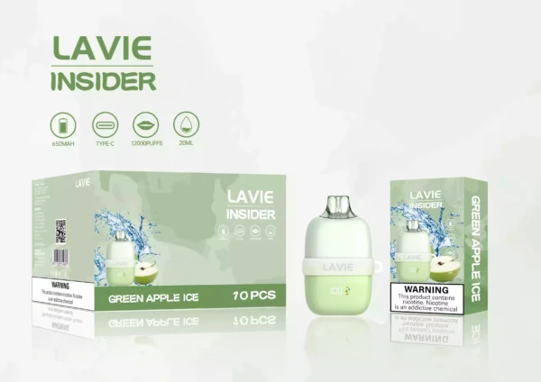 High Quality LAVIE Insider 12000 Puffs Salt Nic 2 Percent 5 Percent OEM Disposable Vape With Mesh Coil And Display Screen