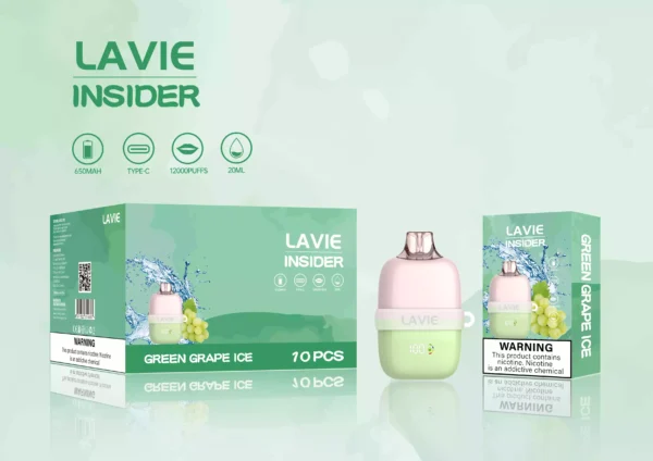 High Quality LAVIE Insider 12000 Puffs Salt Nic 2 Percent 5 Percent OEM Disposable Vape With Mesh Coil And Display Screen