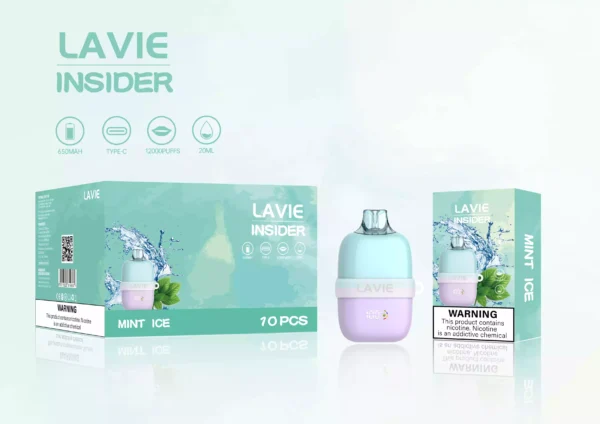 High Quality LAVIE Insider 12000 Puffs Salt Nic 2 Percent 5 Percent OEM Disposable Vape With Mesh Coil And Display Screen
