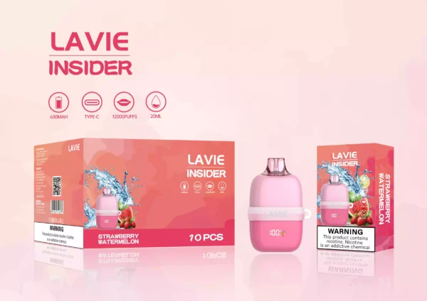 High Quality LAVIE Insider 12000 Puffs Salt Nic 2 Percent 5 Percent OEM Disposable Vape With Mesh Coil And Display Screen