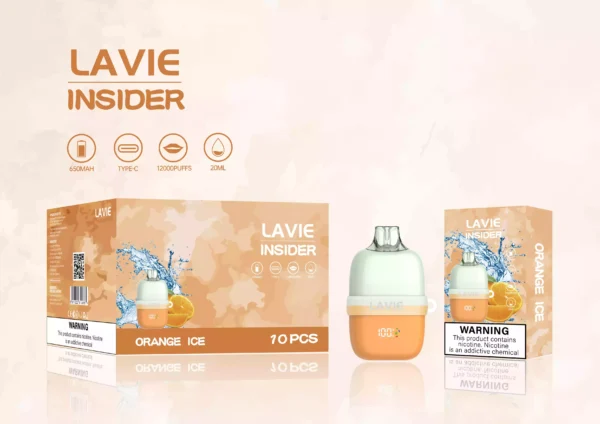 High Quality LAVIE Insider 12000 Puffs Salt Nic 2 Percent 5 Percent OEM Disposable Vape With Mesh Coil And Display Screen
