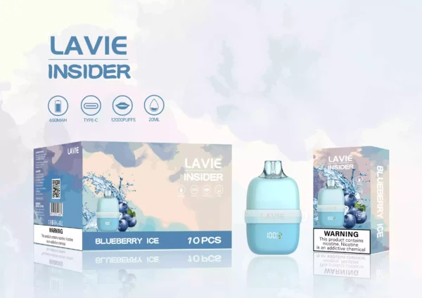 High Quality LAVIE Insider 12000 Puffs Salt Nic 2 Percent 5 Percent OEM Disposable Vape With Mesh Coil And Display Screen