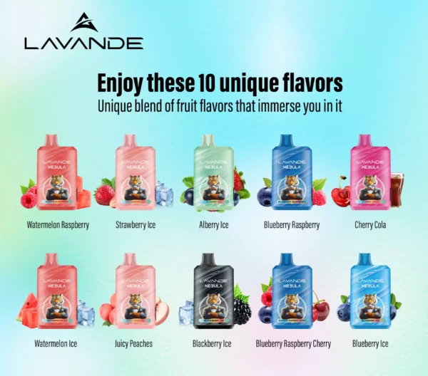 High Quality Lavande NEBULA 15000 Puffs Rechargeable Vape with 1.2 Mesh Coil and LED Screen