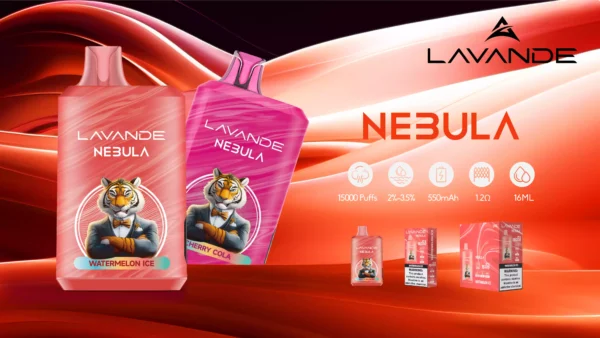 High Quality Lavande NEBULA 15000 Puffs Rechargeable Vape with 1.2 Mesh Coil and LED Screen