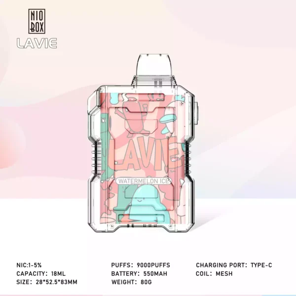 High Quality Lavie Nio 9000 Puffs Rechargeable Disposable Vape with Type C and Salt Nic 2% 5% OEM