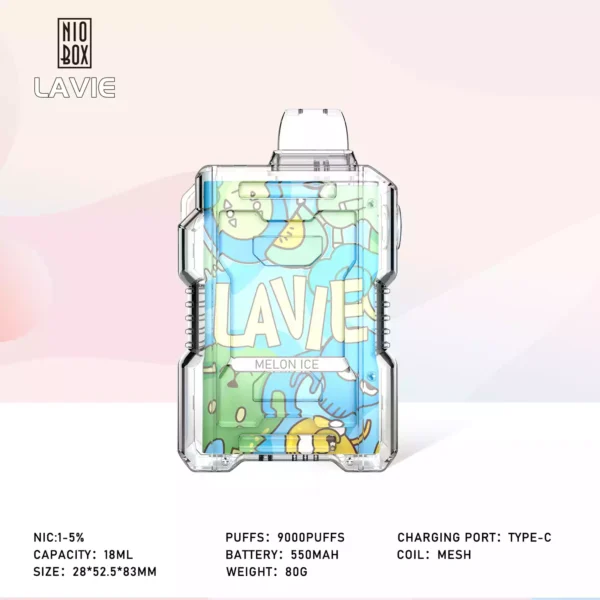 High Quality Lavie Nio 9000 Puffs Rechargeable Disposable Vape with Type C and Salt Nic 2% 5% OEM