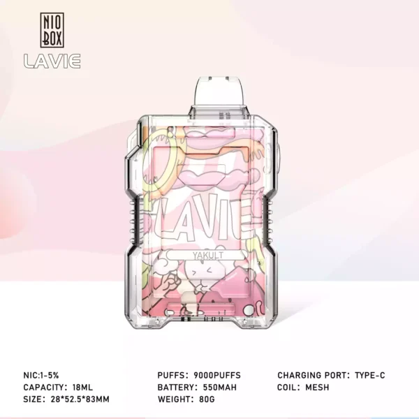 High Quality Lavie Nio 9000 Puffs Rechargeable Disposable Vape with Type C and Salt Nic 2% 5% OEM