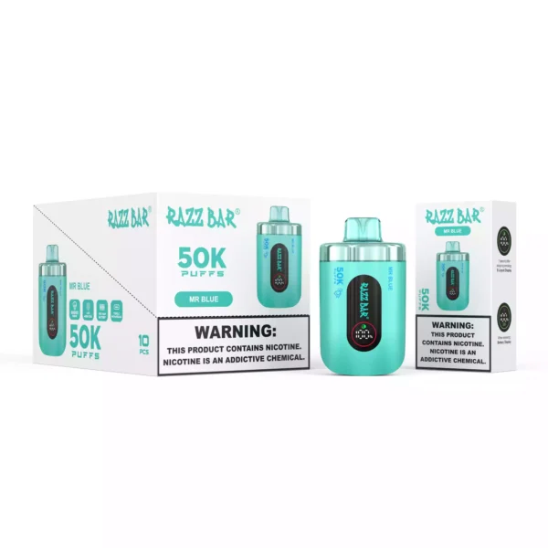 High Quality RazzBar 50K Puffs Rechargeable Disposable Vape with 2 and 5 Percent Nicotine
