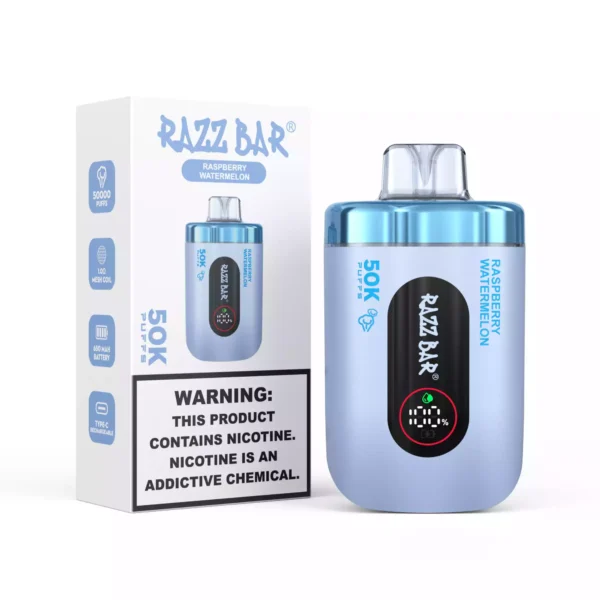 High Quality RazzBar 50K Puffs Rechargeable Disposable Vape with 2 and 5 Percent Nicotine
