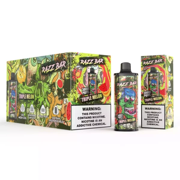 High Quality Razzbar 30000 Puffs Salt Nicotine Available In 2 and 5 Percent