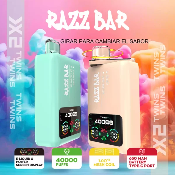 High Quality Razzbar 40000 Puffs Salt Nicotine 2 or 5 Percent Available