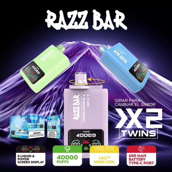 High Quality Razzbar 40000 Puffs Salt Nicotine 2 or 5 Percent Available