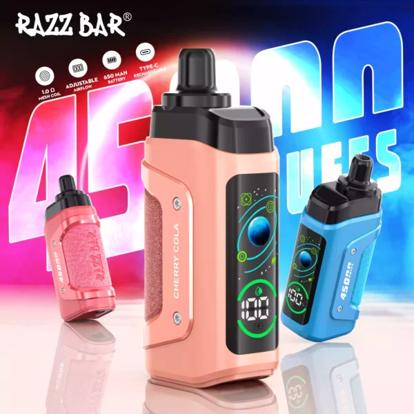 High Quality Razzbar 45000 Puffs Rechargeable Vape Featuring Mesh Coil and 16 Flavors