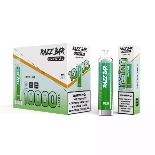 High Quality Razzbar Crystal 10000 Puffs Salt Nicotine Available In 2 And 0 Percent