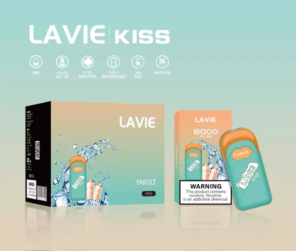 High Quality Wholesale LAVIE KISS 8000 Puffs 1pod Battery Salt Nic 2 Percent 5 Percent OEM Mesh Coil Rechargeable Type C