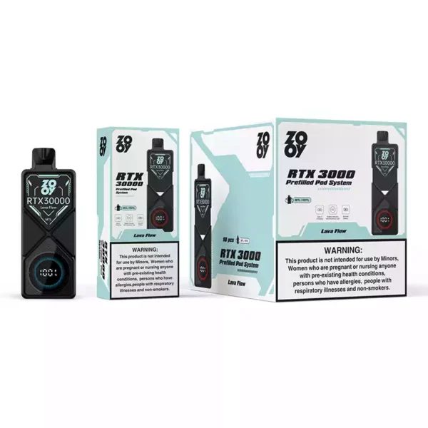 High quality Zooy RTX 30000 puffs pod vape with adjustable airflow and mesh coil