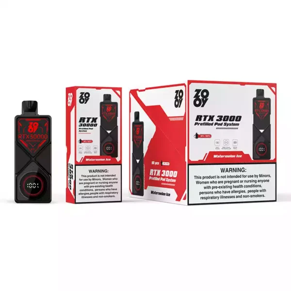 High quality Zooy RTX 30000 puffs pod vape with adjustable airflow and mesh coil