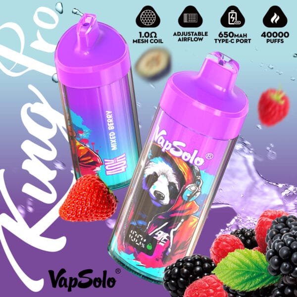Premium Grade Vapsolo KING PRO 40K Disposable Vape with Long Lasting 650mAh Battery and Mesh Coil