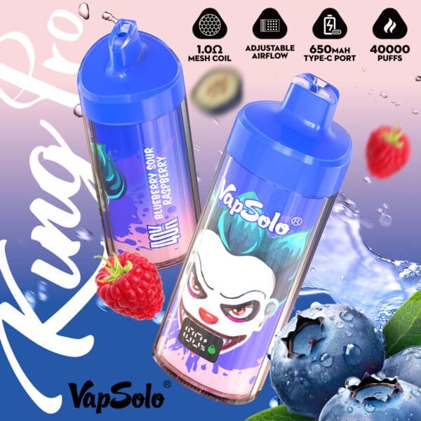 Premium Grade Vapsolo KING PRO 40K Disposable Vape with Long Lasting 650mAh Battery and Mesh Coil