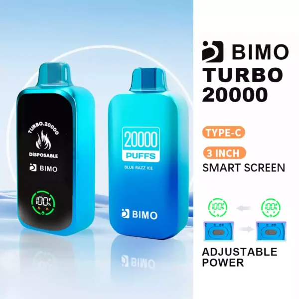 High Quality BIMO TURBO 20000 Puffs Vape with 850mAh Rechargeable Battery and Dual Mesh Coil