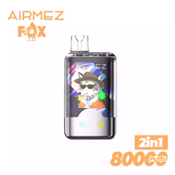 High Capacity Airmez FOX 2IN1 80000 Puffs Mesh Coil Vape Ideal for Wholesale Distribution
