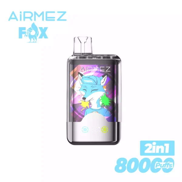 High Capacity Airmez FOX 2IN1 80000 Puffs Mesh Coil Vape Ideal for Wholesale Distribution