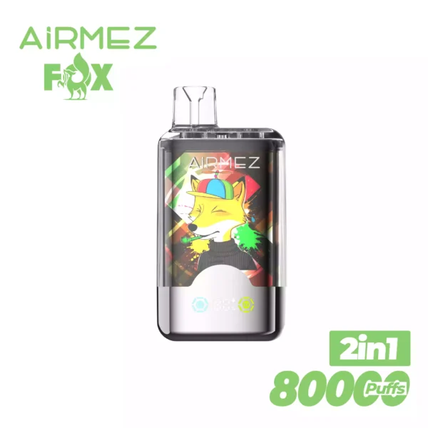 High Capacity Airmez FOX 2IN1 80000 Puffs Mesh Coil Vape Ideal for Wholesale Distribution