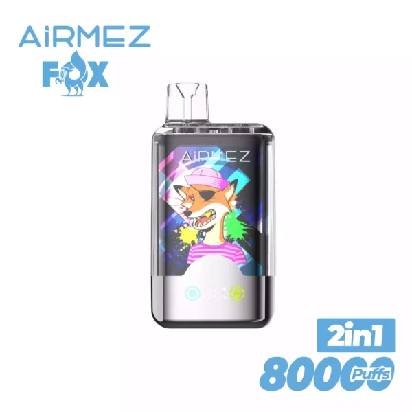 High Capacity Airmez FOX 2IN1 80000 Puffs Mesh Coil Vape Ideal for Wholesale Distribution